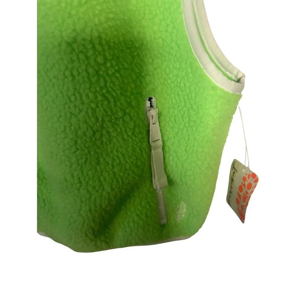 Free People Movement Hit The Slopes Green Sherpa Fleece Vest XS NEW W/TAGS! - Picture 4 of 6